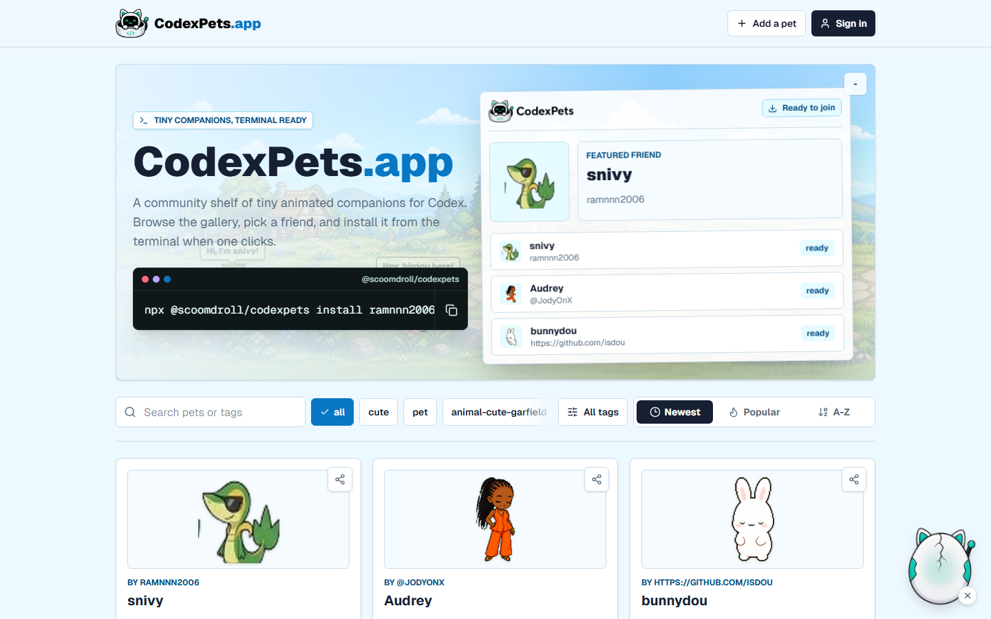 CodexPets.app screenshot