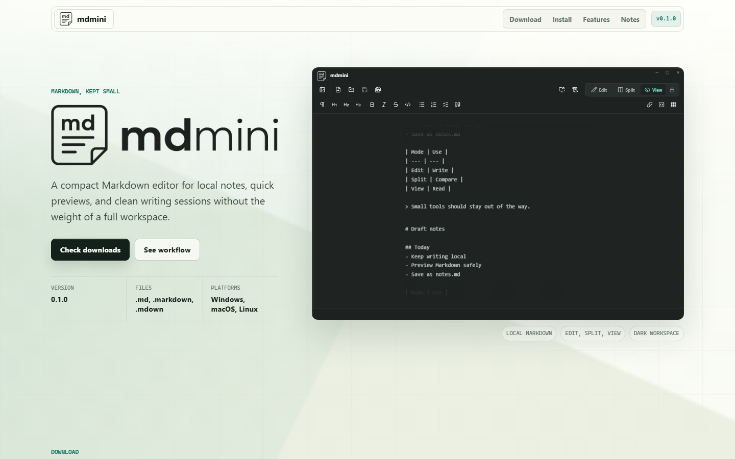 mdmini screenshot